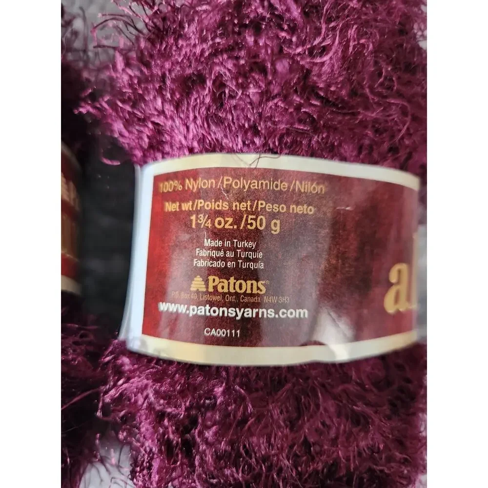 Patons Allure Yarn Ruby Fuzzy Novelty Textured Bulky 5 Lot of 2 Skeins
